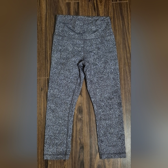 Lululemon Wunder Under Crop (Hi-Rise) *21" Fusion Jacquard Black Violet Viola - Picture 4 of 8